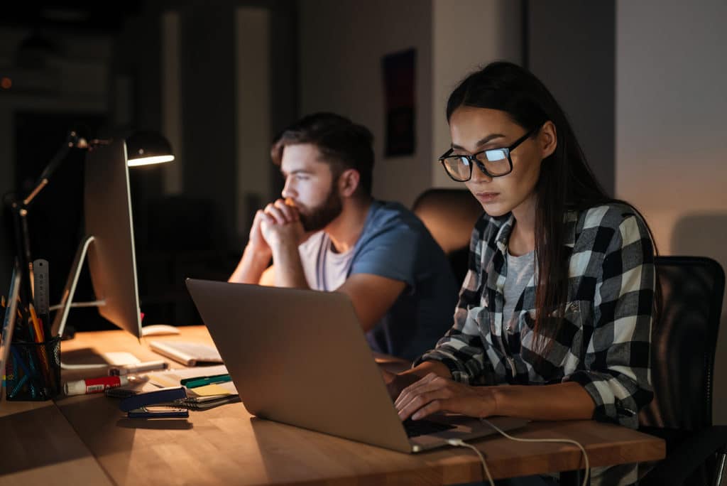 Couple using fast internet